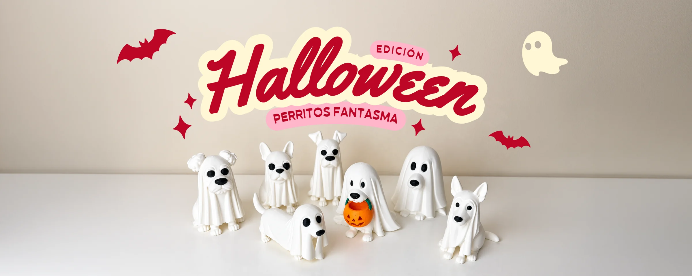 Edición Halloween: perritos fantasma
